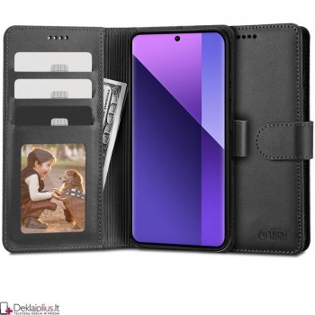 Dirbtinos odos dėklas su 4 skyreliais - juodas (Xiaomi Redmi Note 13 Pro Plus) Dirbtinos odos dėklas su 4 skyreliais - juodas (Xiaomi Redmi Note 13 Pro Plus)